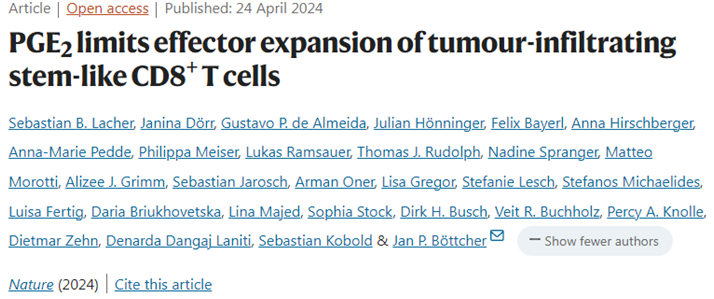 两篇Nature论文证实癌细胞产生的前列腺素 E2抑制肿瘤中的干样T细胞增殖和分化为效应细胞的新机制 健康知识 第1张